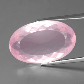 Quartzo rosa rosa natural 20,77ct, corte oval, transparente