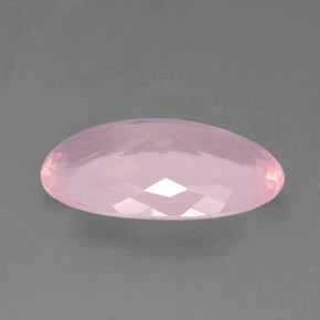 Quartzo rosa rosa natural 20,77ct, corte oval, transparente