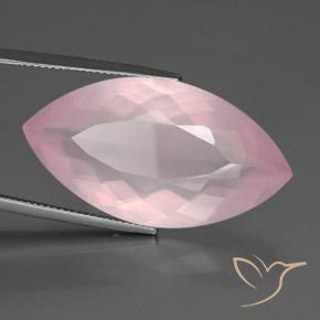Quartzo Rosa rosa rosa médio Natural 34.50ct, Marquesa, Transparente