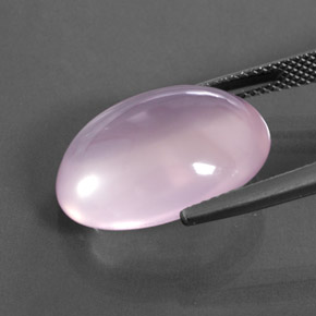 Quartzo Rosa Rosa Cereja Claro Natural 14.55ct, Corte Oval, Transparente