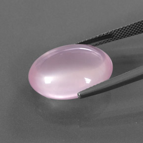 Quartzo rosa rosa natural 13,78ct, corte oval, transparente