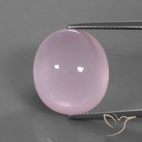 Quartzo rosa rosa natural 23,48ct, corte oval, transparente