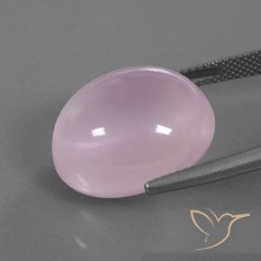 Quartzo rosa rosa natural 23,48ct, corte oval, transparente