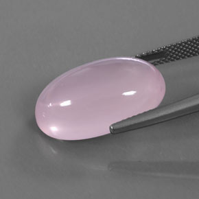 Quartzo rosa rosa natural 15,46ct, corte oval, transparente