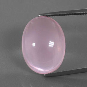 Quartzo rosa rosa natural 18,40ct, corte oval, transparente