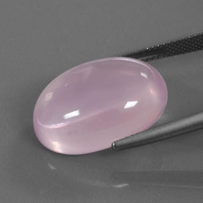 Quartzo rosa rosa natural 18,40ct, corte oval, transparente