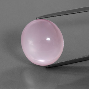 Quartzo Rosa rosa médio Natural 16.44ct, Corte Oval, Transparente