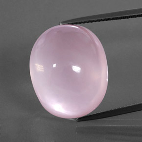 Quartzo rosa rosa natural 32,56ct, corte oval, transparente