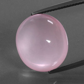 Quartzo rosa rosa natural 14,59ct, corte oval, transparente