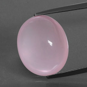 Quartzo rosa rosa natural 14,01ct, corte oval, transparente