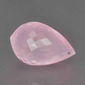 Quartzo rosa rosa natural 16,26ct, briolete, transparente