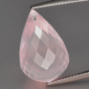 Quartzo rosa rosa natural 16,94ct, briolete, transparente
