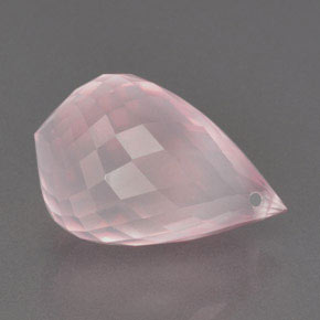 Quartzo rosa rosa natural 16,94ct, briolete, transparente