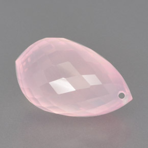 Quartzo rosa rosa natural 13,53ct, briolete, transparente