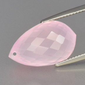 Quartzo rosa rosa natural 13,53ct, briolete, transparente