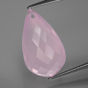 Quartzo rosa rosa natural 13,07ct, briolete, transparente