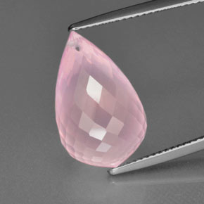 Quartzo Rosa rosa rosa médio Natural 12.76ct, Briolette, Transparente