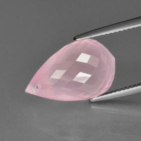 Quartzo Rosa rosa rosa médio Natural 12.76ct, Briolette, Transparente