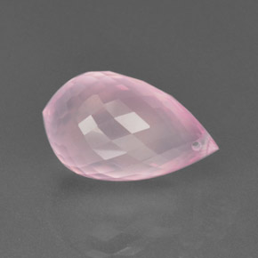 Quartzo rosa rosa natural 13,04ct, briolete, transparente