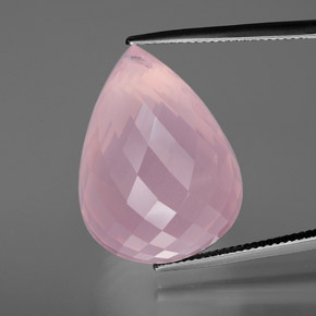 Quartzo rosa rosa natural 49,05ct, briolete, transparente