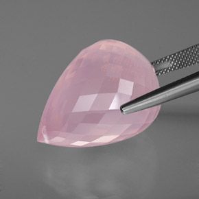 Quartzo rosa rosa natural 49,05ct, briolete, transparente