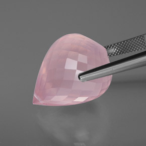 Quartzo rosa rosa natural 37,97ct, briolete, transparente