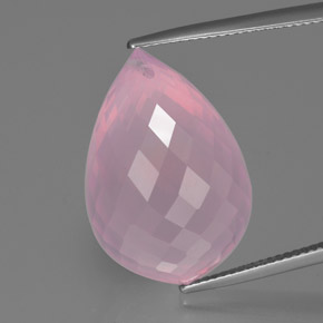 Quartzo rosa rosa natural 33,95ct, briolete, transparente