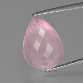 Quartzo Rosa rosa rosa médio Natural 25.35ct, Briolette, Transparente