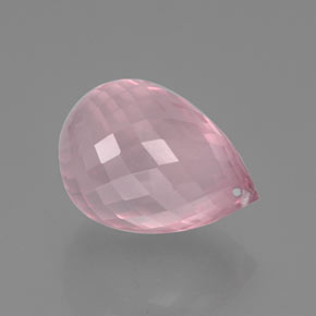 Quartzo Rosa rosa rosa médio Natural 25.35ct, Briolette, Transparente