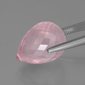 Quartzo Rosa rosa rosa médio Natural 25.35ct, Briolette, Transparente