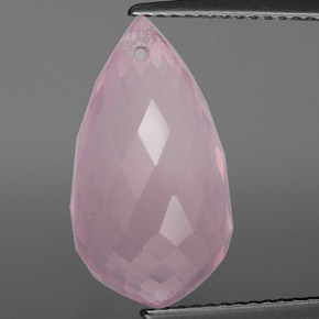 Quartzo rosa rosa natural 9,42ct, briolete, transparente
