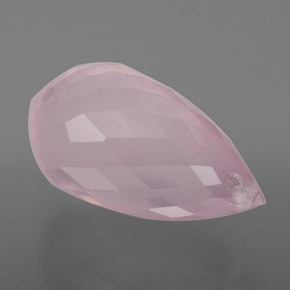 Quartzo rosa rosa natural 9,42ct, briolete, transparente