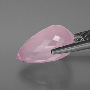 Quartzo rosa rosa natural 18,89ct, briolete, transparente