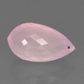 Quartzo rosa rosa natural 18,18ct, briolete, transparente