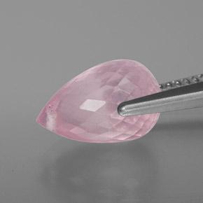 Quartzo rosa rosa natural 4,03ct, briolete, transparente