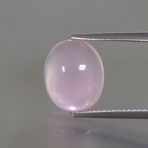 Quartzo rosa rosa natural 4,47ct, corte oval, transparente