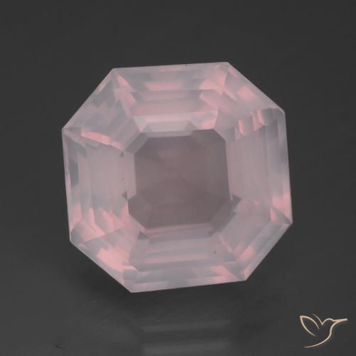 15.10ct Natural rosa médio Quartzo Rosa, Corte Esmeralda, Transparente