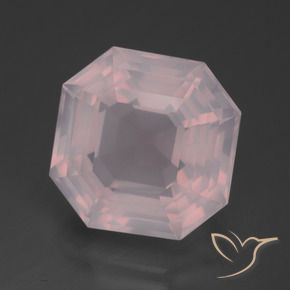 Quartzo Rosa rosa médio Natural 15.10ct, Corte Octógono / Esmeralda, Transparente