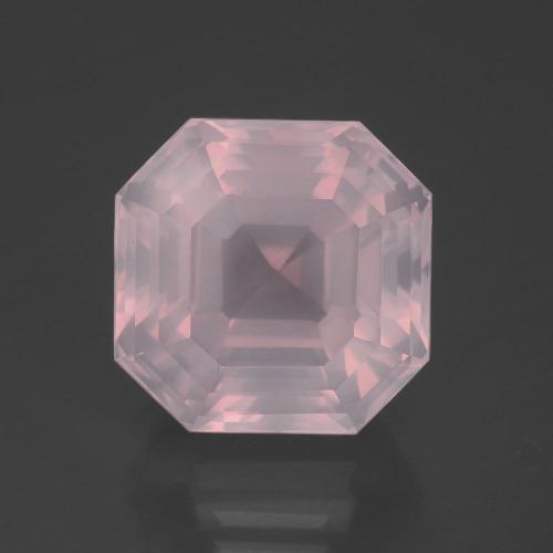 Quartzo rosa rosa natural 14,17ct, corte esmeralda, transparente