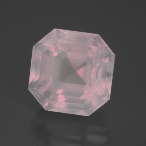 Quartzo rosa rosa natural 14,17ct, corte esmeralda, transparente