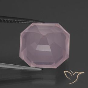 Quartzo Rosa Luz rosa Natural 12.26ct, Corte Octógono / Esmeralda, Transparente
