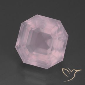 Quartzo Rosa Rosa chiclete Natural 13.89ct, Corte Octógono / Esmeralda, Transparente