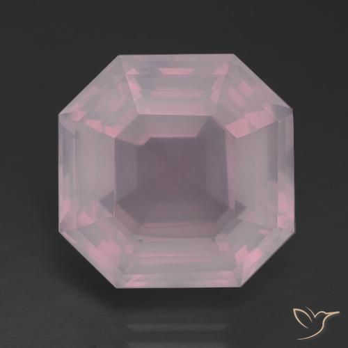 13.14ct Natural rosa médio Quartzo Rosa, Corte Esmeralda, Transparente