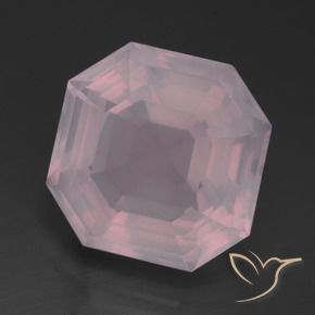 Quartzo Rosa rosa médio Natural 13.14ct, Corte Octógono / Esmeralda, Transparente