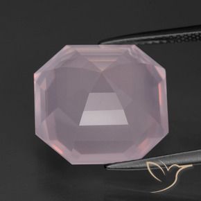 Quartzo Rosa rosa médio Natural 13.14ct, Corte Octógono / Esmeralda, Transparente
