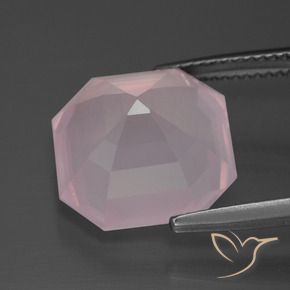 Quartzo Rosa Rosa chiclete Natural 10.29ct, Corte Octógono / Esmeralda, Transparente