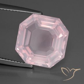Quartzo Rosa Luz rosa Natural 10.23ct, Corte Octógono / Esmeralda, Transparente