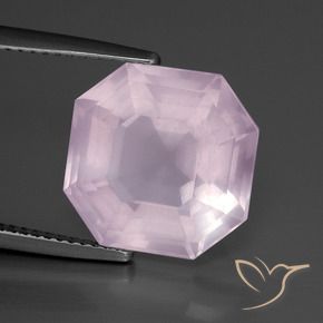 Quartzo Rosa Rosa chiclete Natural 9.30ct, Corte Octógono / Esmeralda, Transparente