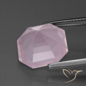 Quartzo Rosa Rosa chiclete Natural 9.30ct, Corte Octógono / Esmeralda, Transparente