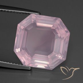 Quartzo Rosa Rosa chiclete Natural 11.52ct, Corte Octógono / Esmeralda, Transparente